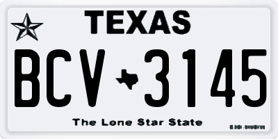 TX license plate BCV3145