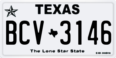 TX license plate BCV3146