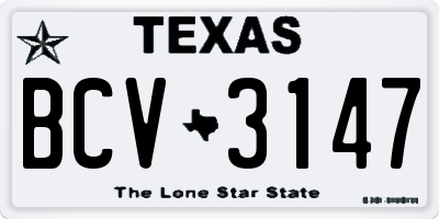 TX license plate BCV3147