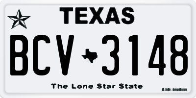 TX license plate BCV3148