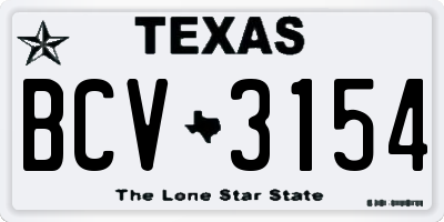 TX license plate BCV3154
