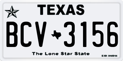 TX license plate BCV3156