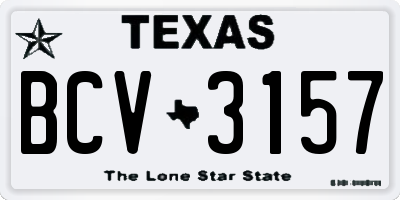 TX license plate BCV3157