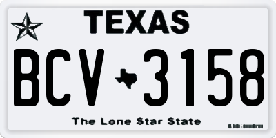 TX license plate BCV3158