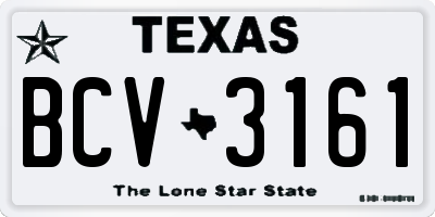 TX license plate BCV3161
