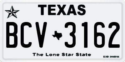TX license plate BCV3162