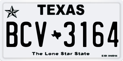 TX license plate BCV3164