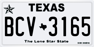 TX license plate BCV3165