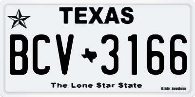 TX license plate BCV3166