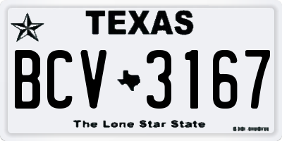 TX license plate BCV3167