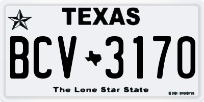 TX license plate BCV3170