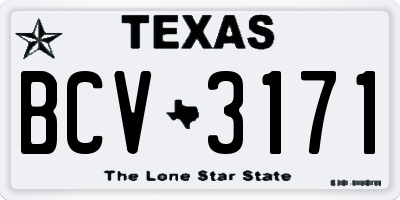TX license plate BCV3171