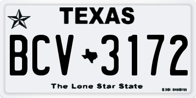 TX license plate BCV3172
