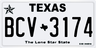 TX license plate BCV3174