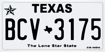 TX license plate BCV3175