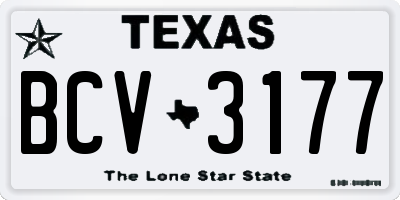 TX license plate BCV3177