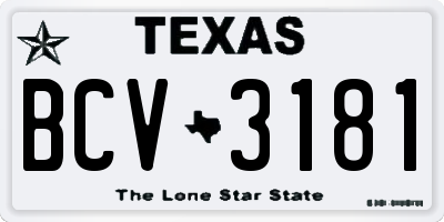 TX license plate BCV3181