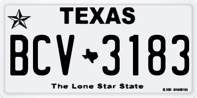 TX license plate BCV3183