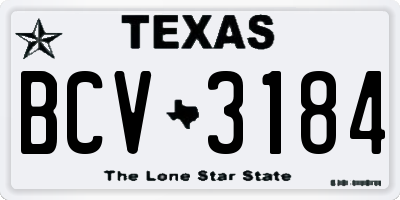 TX license plate BCV3184