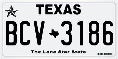 TX license plate BCV3186
