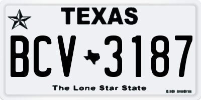 TX license plate BCV3187