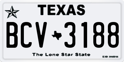 TX license plate BCV3188