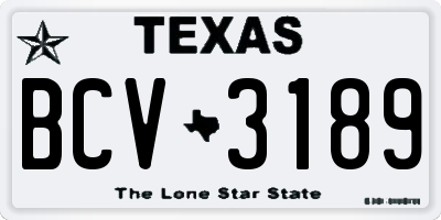 TX license plate BCV3189