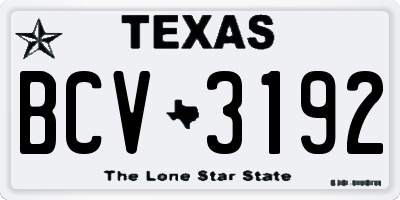 TX license plate BCV3192