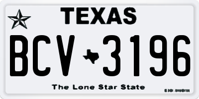 TX license plate BCV3196