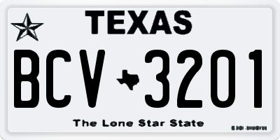 TX license plate BCV3201