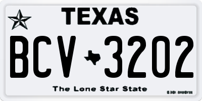 TX license plate BCV3202