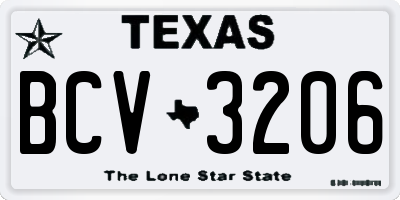 TX license plate BCV3206