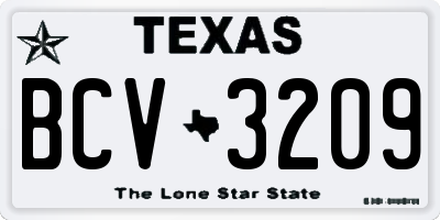 TX license plate BCV3209