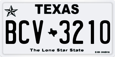 TX license plate BCV3210