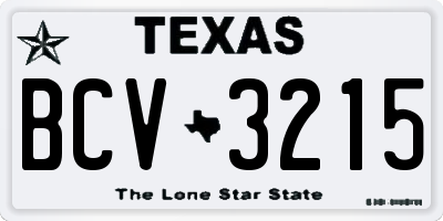TX license plate BCV3215