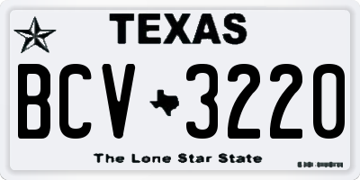 TX license plate BCV3220