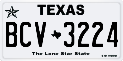 TX license plate BCV3224