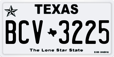 TX license plate BCV3225