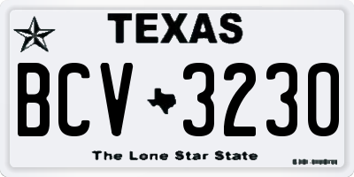 TX license plate BCV3230