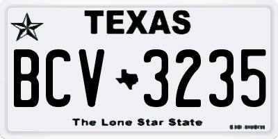 TX license plate BCV3235