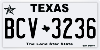 TX license plate BCV3236