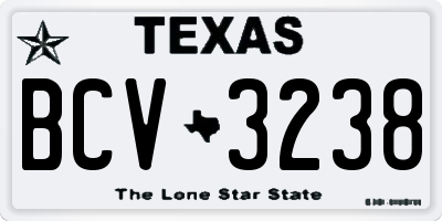 TX license plate BCV3238