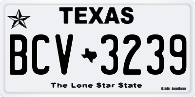 TX license plate BCV3239