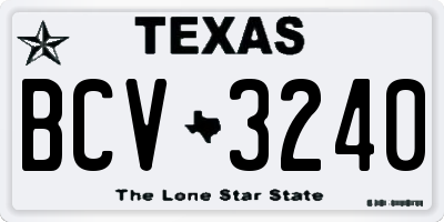 TX license plate BCV3240