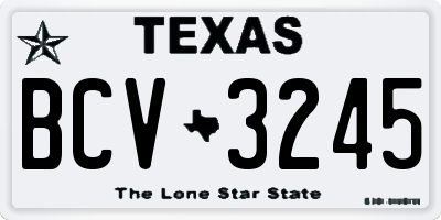 TX license plate BCV3245