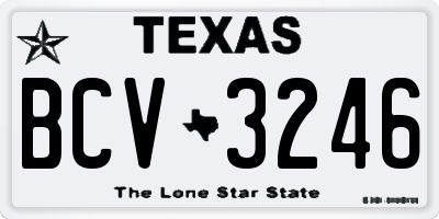 TX license plate BCV3246