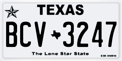 TX license plate BCV3247