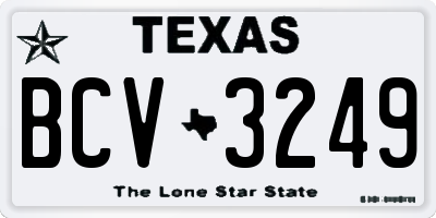 TX license plate BCV3249