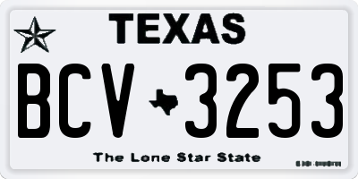 TX license plate BCV3253