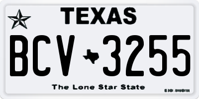 TX license plate BCV3255